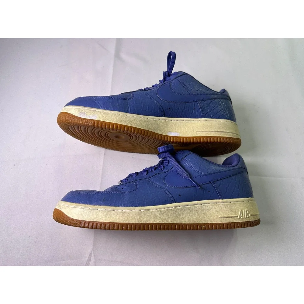 Nike Air Force 1 Low Purple Crocodile Embossed Leather Sneakers‎ Men's Size 12